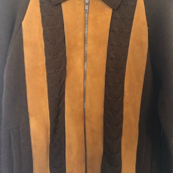 New Vintage Mens Leather Zipper Sweater - Picture 3 of 5